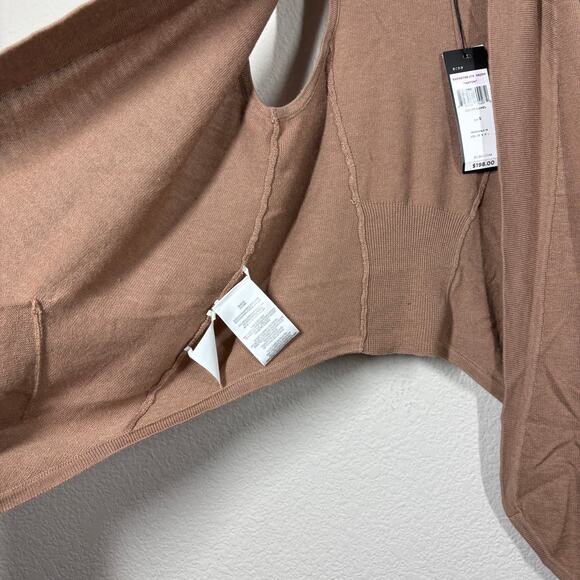 BCBGMaxazria Small Camel Brown Wool Blend Anton Sleeveless Draped Vest - Picture 4 of 9